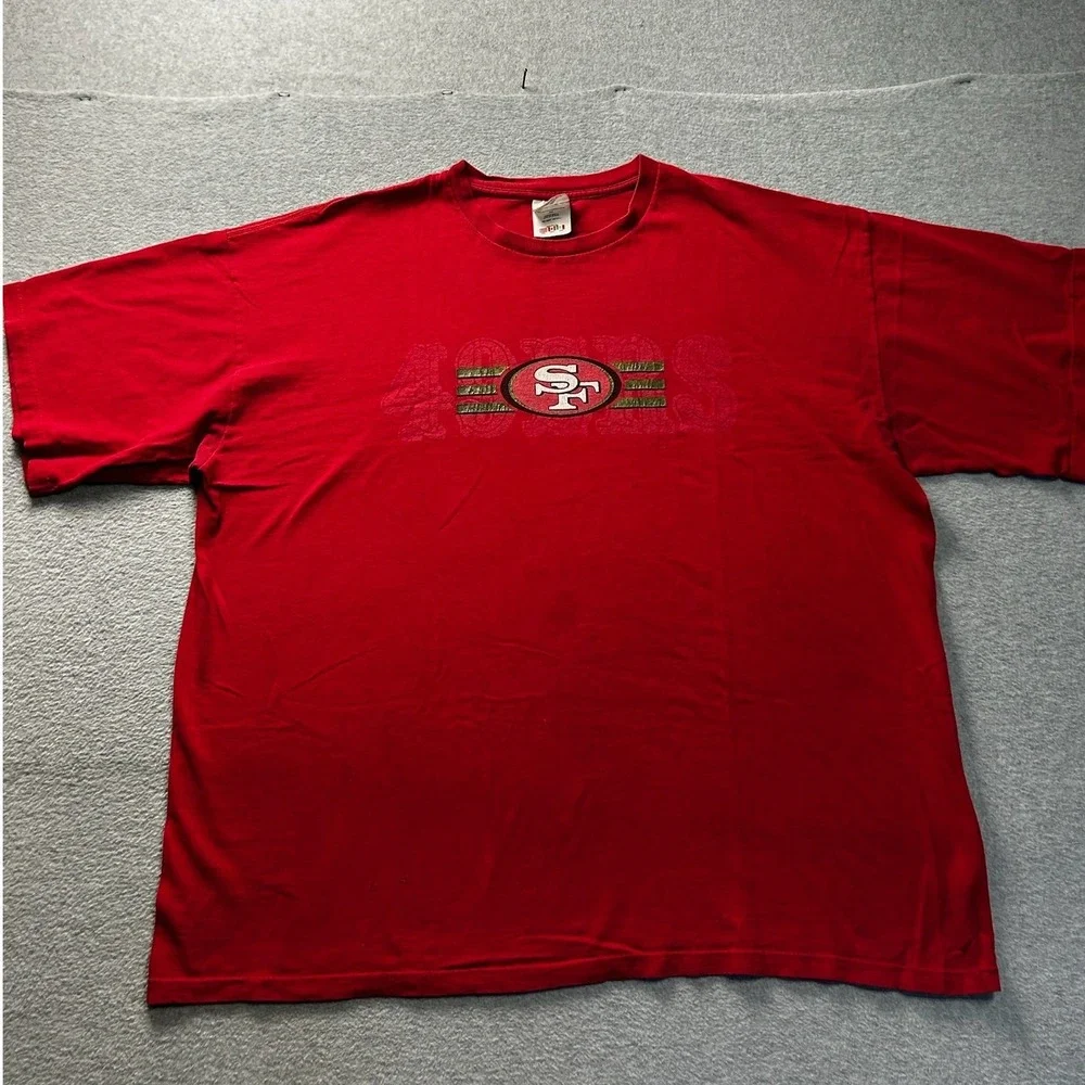 San Francisco 49ers Adidas T Shirt Mens 2XL Red‎ NFL Football Graphic Tee